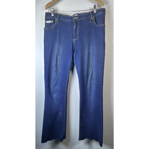 Vintage Baby Phat Jeans 14 inseam 29 Blue Denim Dark Wash Metal Accent 2000s Y2K